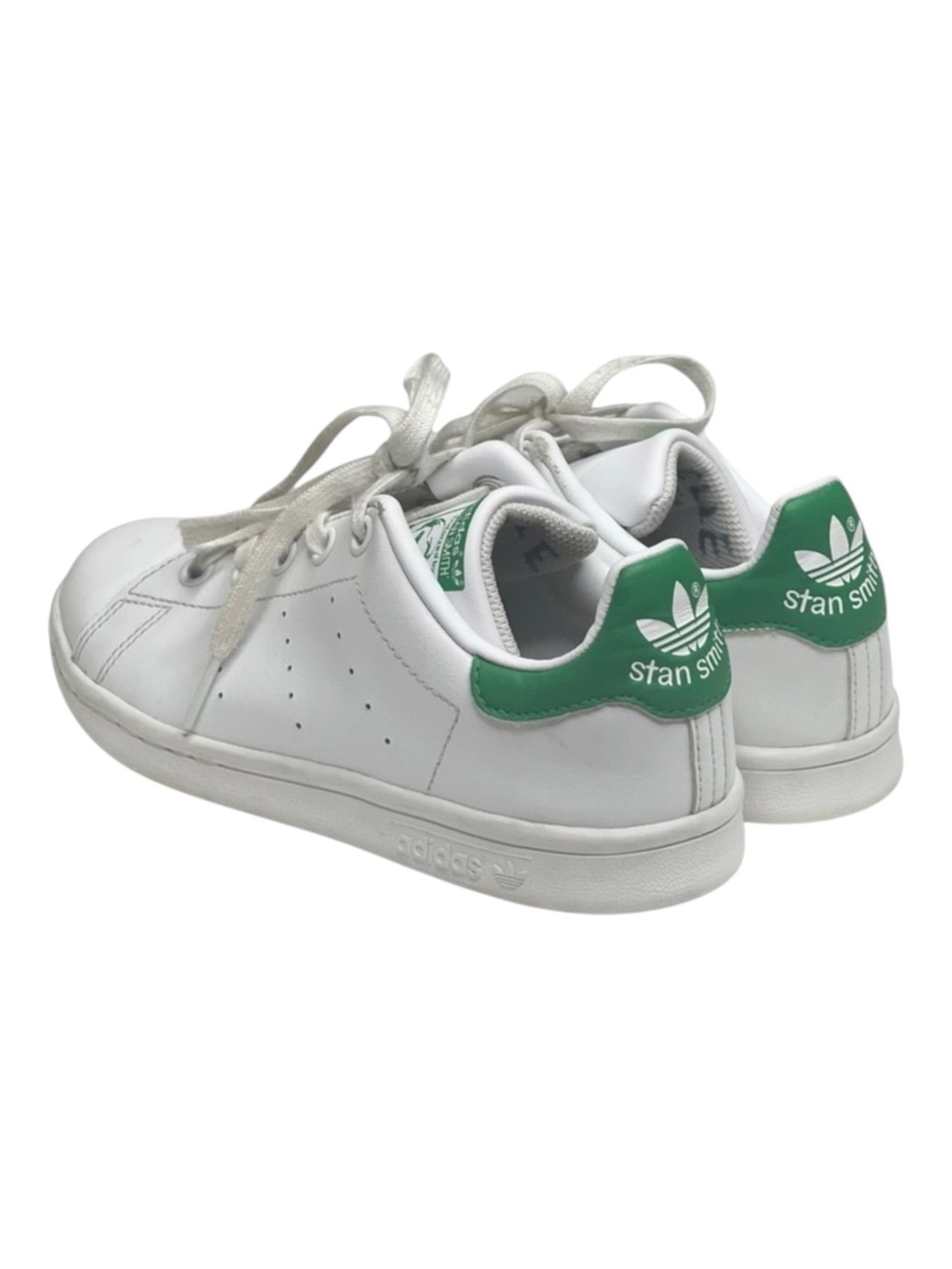 Adidas ★ Stan Smith Vegan Tennis Shoes Sneakers ★ Cloud White Green ★ Girl’s 2M - Picture 5 of 16